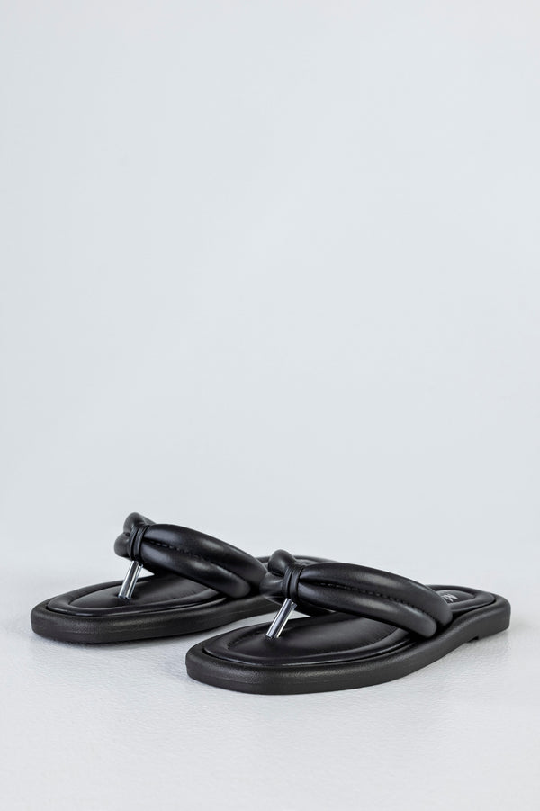 Quilted slide sandals