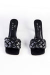 Braided padded heeled sandals