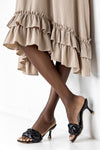 Braided padded heeled sandals