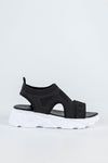 Chunky sole textile sandals