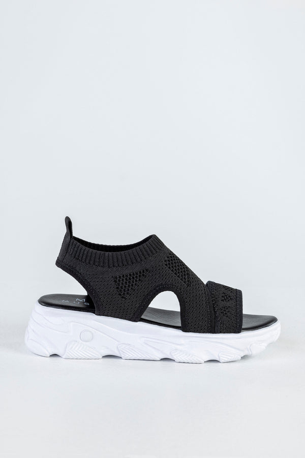 Chunky sole textile sandals