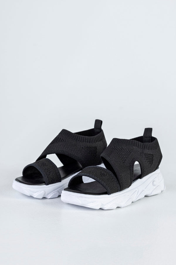 Chunky sole textile sandals
