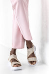 Chunky sole textile sandals
