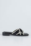 Crossover slide sandals
