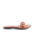 Leather, braided, flat sole slide sandals