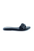 Leather, braided, flat sole slide sandals
