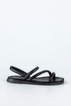 Leather strappy flat sandals