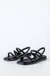 Leather strappy flat sandals