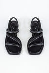 Leather strappy flat sandals