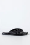 Leather quilted slide sandals