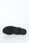 Leather asymmetrical toe slide sandals