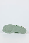 Leather slide sandals with chain