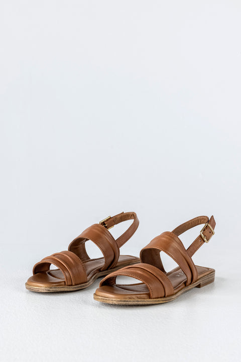 Leather slide sandals