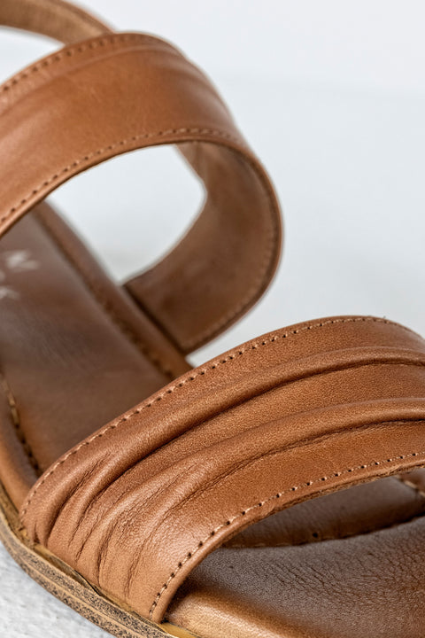 Leather slide sandals