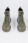 Chunky sole lace-up boots with buckle