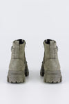 Chunky sole lace-up boots with buckle