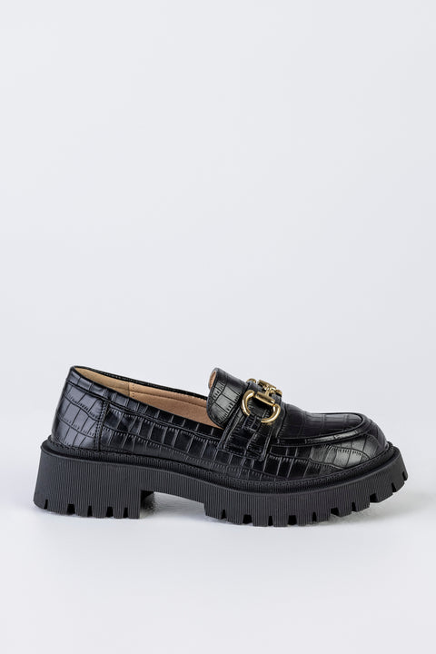 Chunky sole loafers with chain