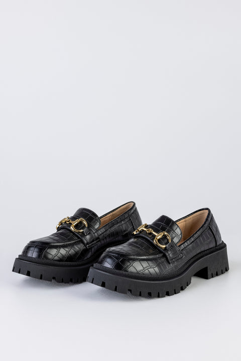 Chunky sole loafers with chain