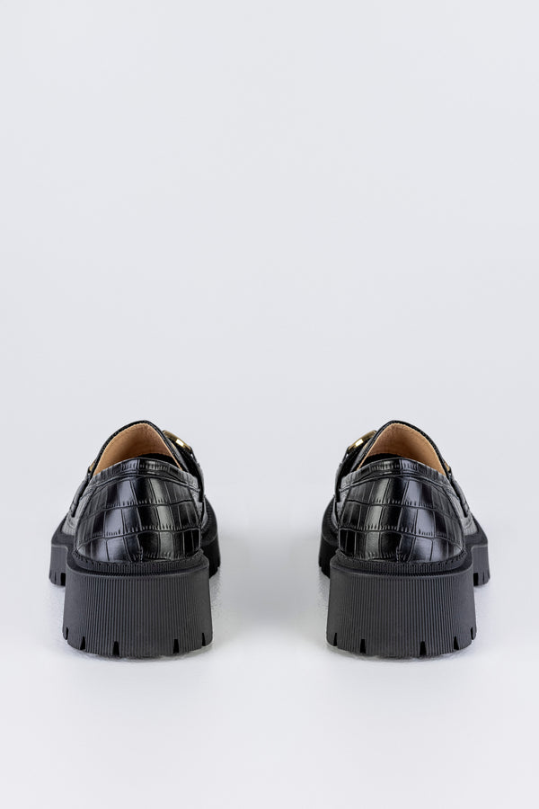 Chunky sole loafers with chain
