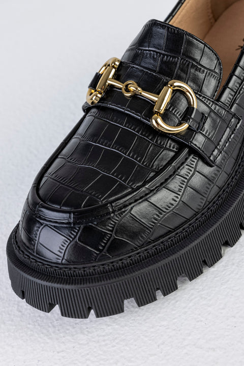 Chunky sole loafers with chain