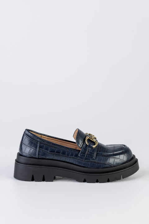 Chunky sole loafers with chain