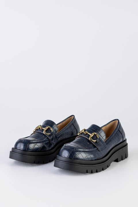 Chunky sole loafers with chain