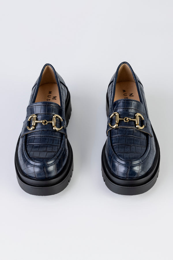 Chunky sole loafers with chain