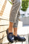 Chunky sole loafers with chain