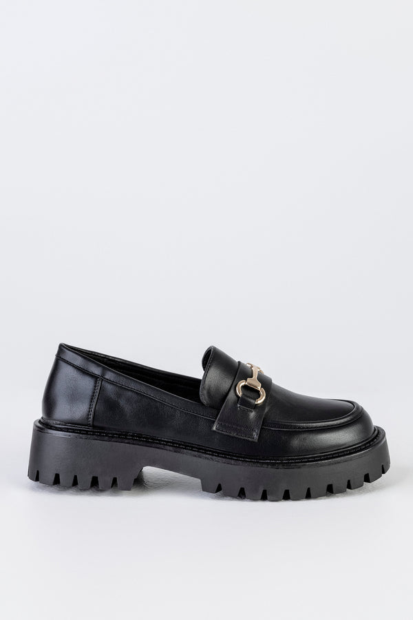 Chunky sole loafers with chain