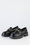 Chunky sole loafers with chain