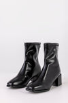Zip back fastening boots