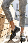 Chunky sole loafers with chain