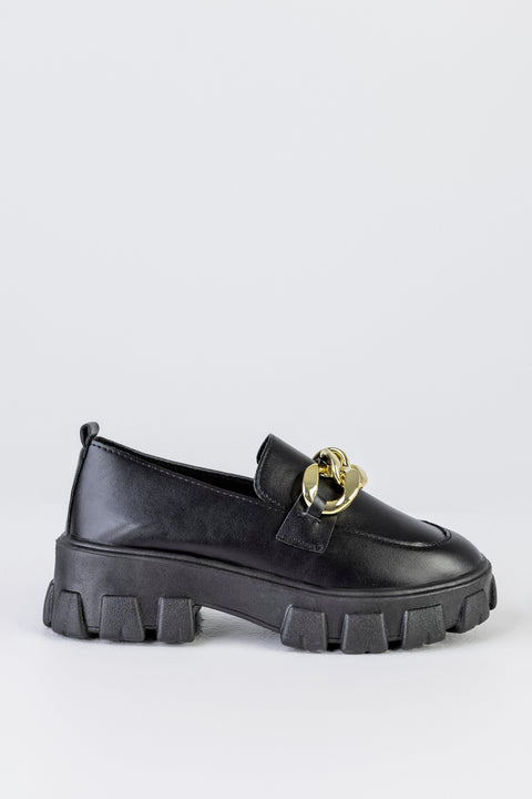 Chunky sole loafers with chain