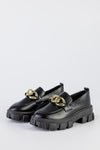 Chunky sole loafers with chain