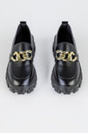 Chunky sole loafers with chain