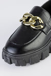 Chunky sole loafers with chain