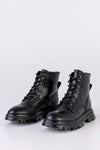 Leather lace-up boots