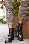 Leather lace-up boots