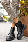 Leather lace-up boots