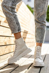 Leather lace-up boots