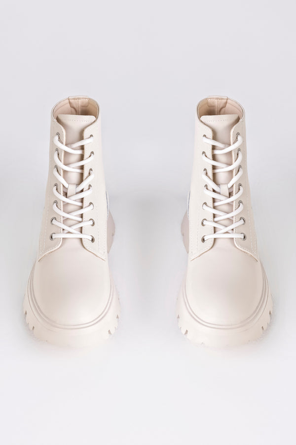 Leather lace-up boots