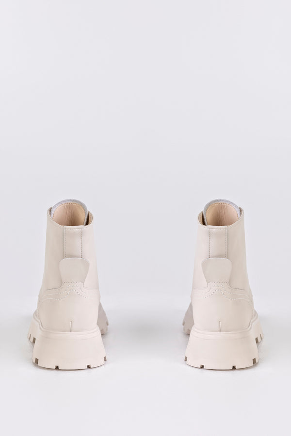 Leather lace-up boots