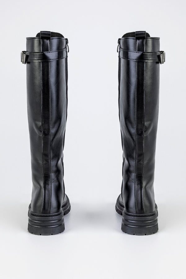 Lace-up long boots