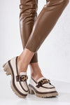 Chunky sole loafers with chain