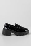 Chunky sole patent loafers