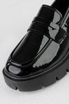 Chunky sole patent loafers