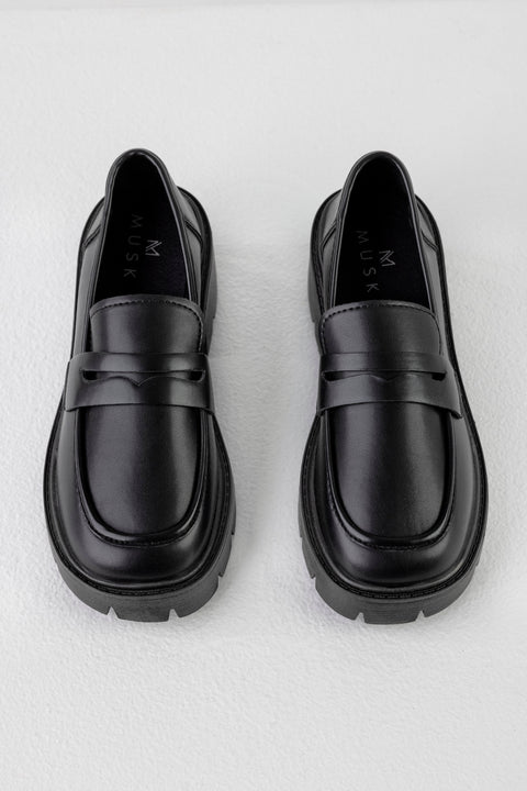 Chunky sole loafers