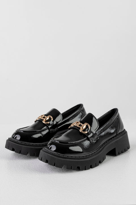 Chunky sole loafers with chain