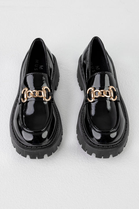 Chunky sole loafers with chain