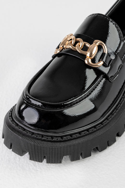 Chunky sole loafers with chain